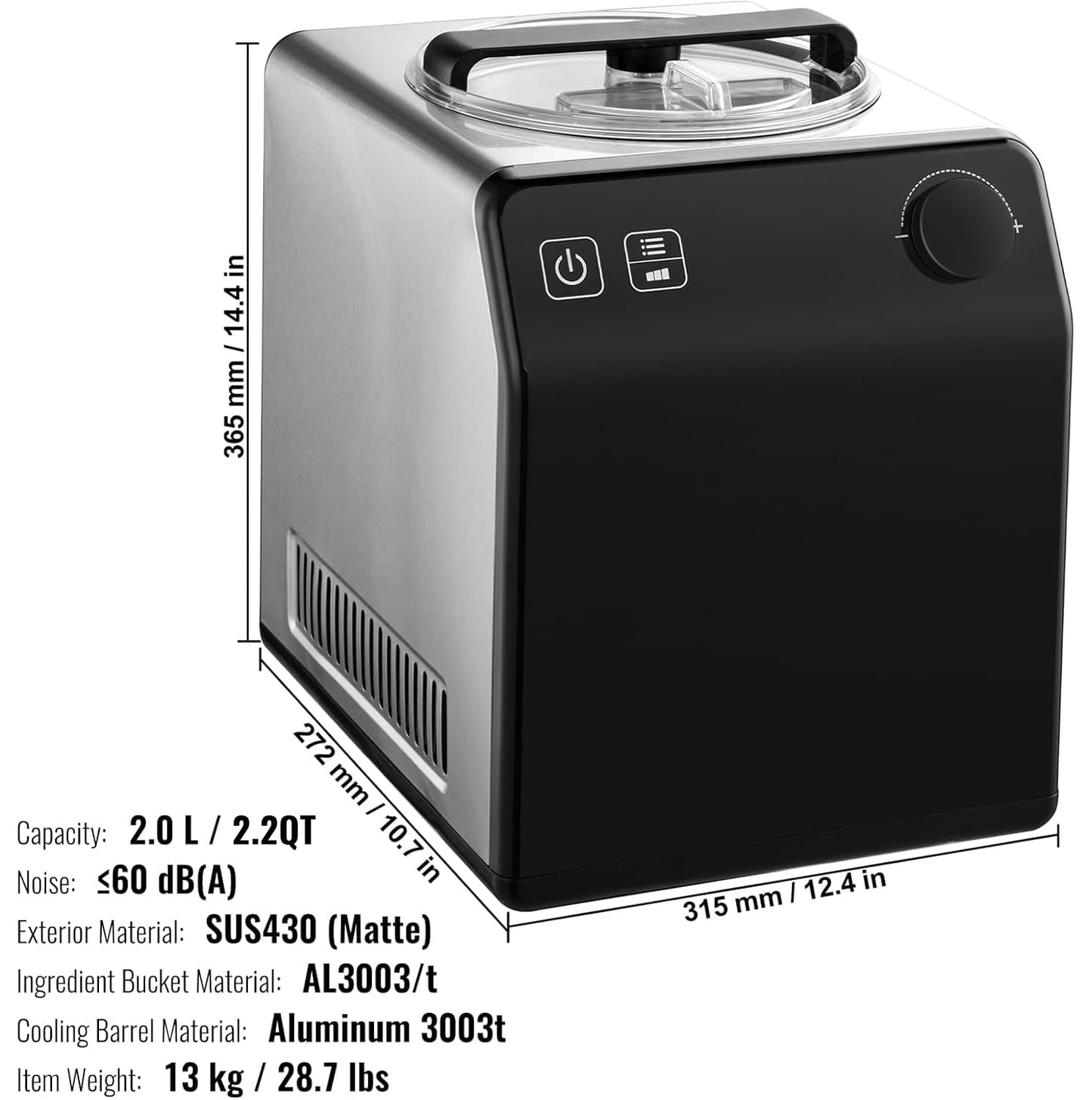 KUMIO Eismaschine 2 Liter