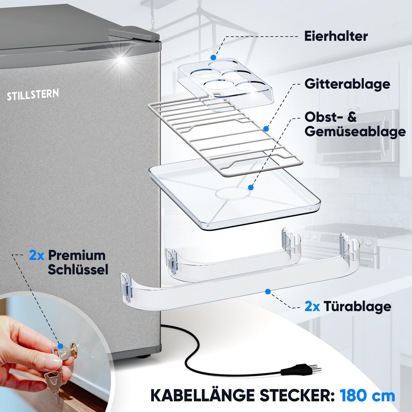 Stillstern Mini-Kühlschrank E