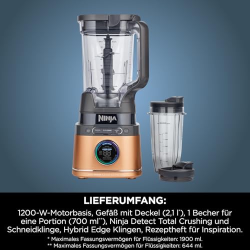 Ninja 2-in-1 Detect Power Mixer Pro & Single Serve, 1200W Mixer