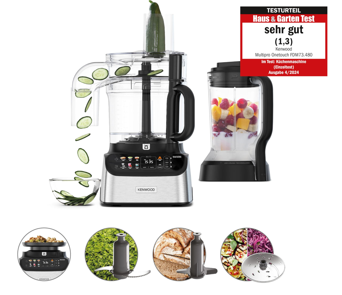 Kenwood MultiPro OneTouch FDM73.480SS Kompakt-Küchenmaschine