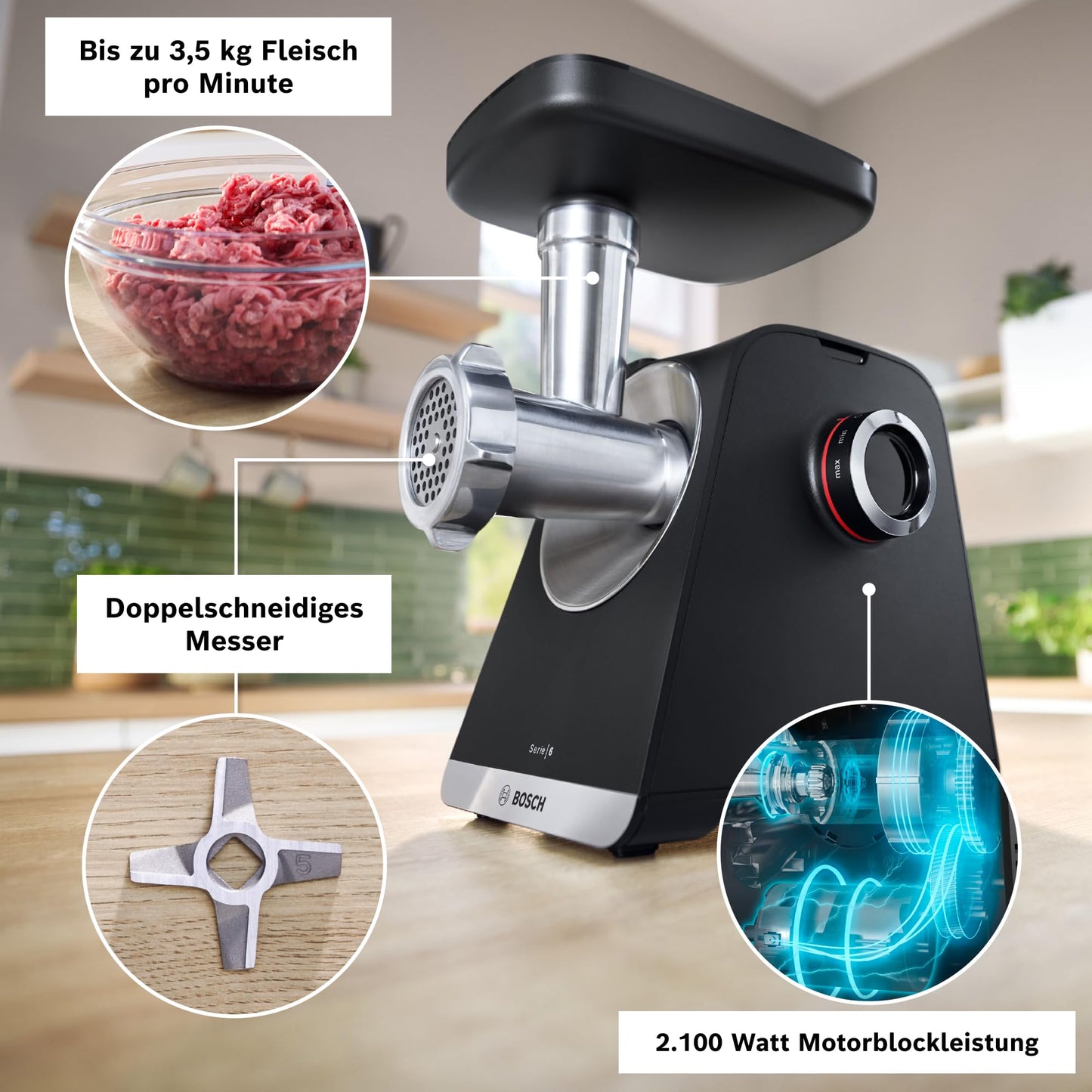Bosch MultiPower Serie 6 Fleischwolf MFWS682B