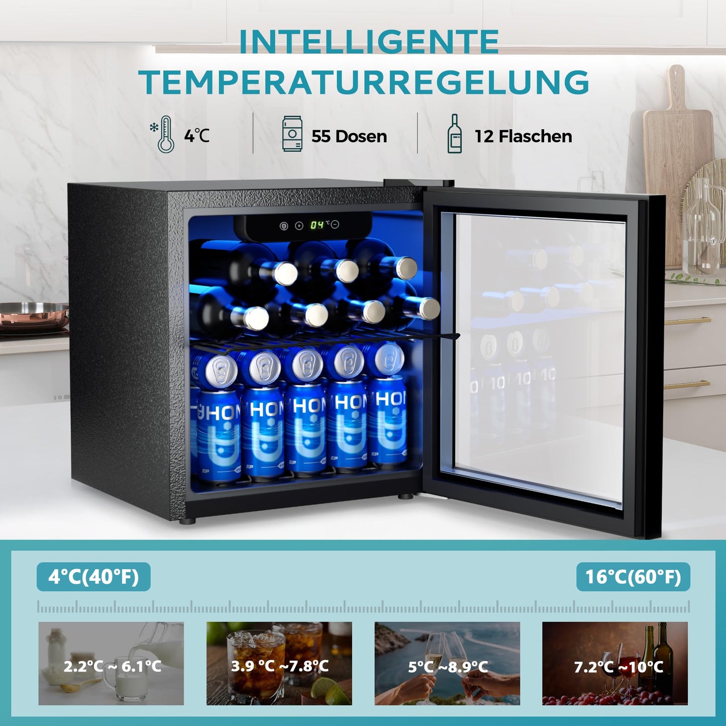 EUHOMY Getränkekühlschrank